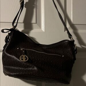 Giani Bernini Black Shoulder Bag with Textured Leather